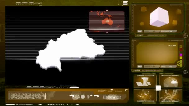 Burkina faso - Computermonitor - gelb 0 — Stockvideo