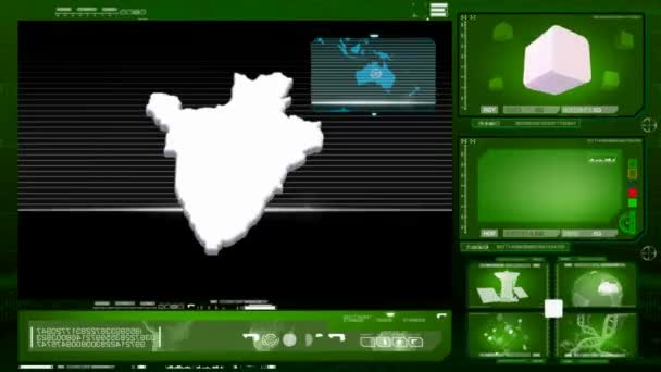 Burundi - bilgisayar monitörü - yeşil 0 — Stok video