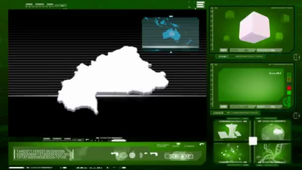 Burkina faso - компьютерный монитор - зеленый — стоковое видео