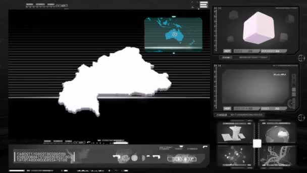 Буркіна-Фасо - комп'ютерний монітор - чорний 0 — стокове відео