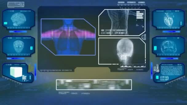 Lungenanalyse - High-Tech-Scan - blau 01 — Stockvideo