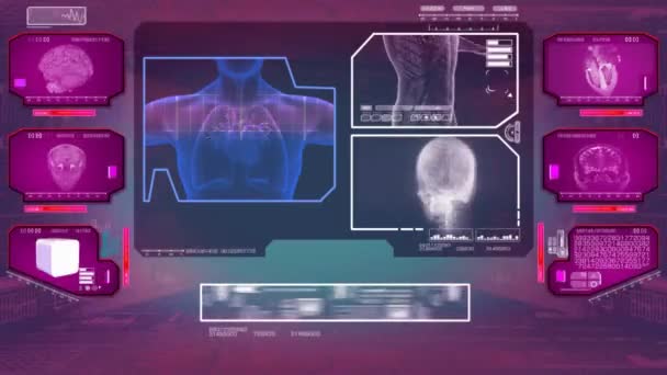 心分析-高科技扫描-粉红色 01 — 图库视频影像
