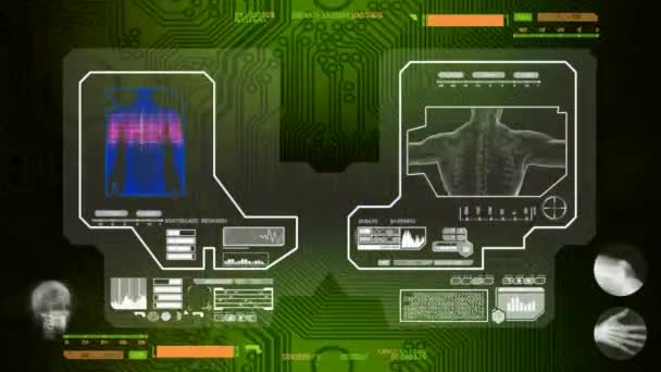 Digestión - escaneado por software - verde — Vídeos de Stock