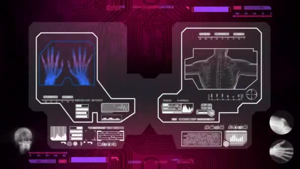 ピンクの手 - - ソフトウェアのスキャン — ストック動画
