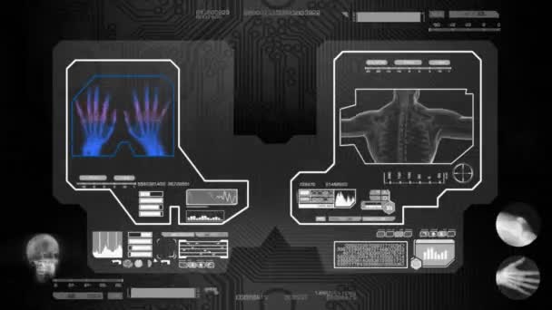 Руки - скановані програмним забезпеченням - чорний — стокове відео