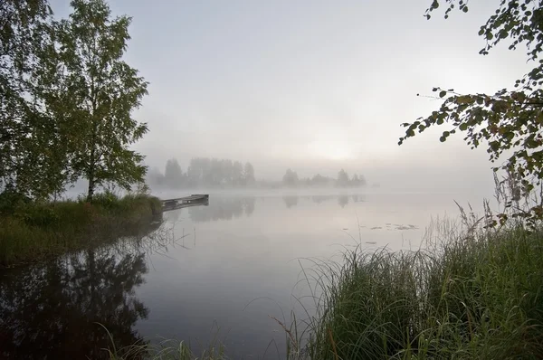 Finland, dimma på vattnet. — Stockfoto