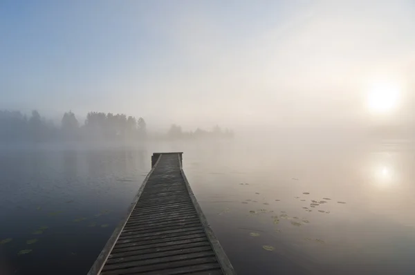 Finland, dimma på vattnet. — Stockfoto