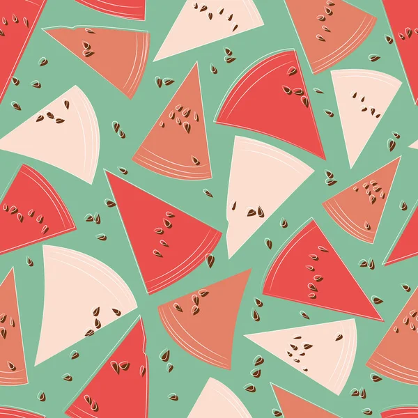 Wassermelone Nahtloses Muster Abstrakter Süßer Hintergrund Vektorillustration Die Textur Mit — Stockvektor