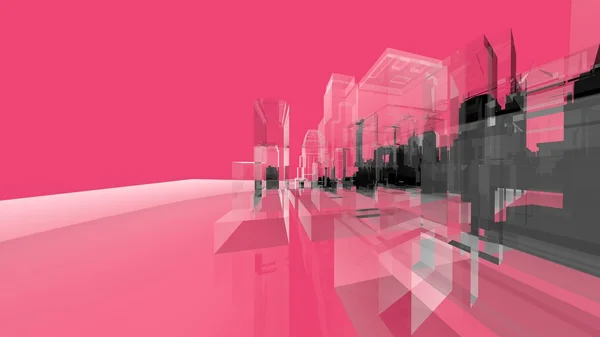 Рожевий каркас архітектури концепції творчості — стокове фото