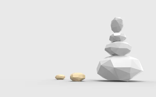 Zen piedras geométricas Lowpoly —  Fotos de Stock