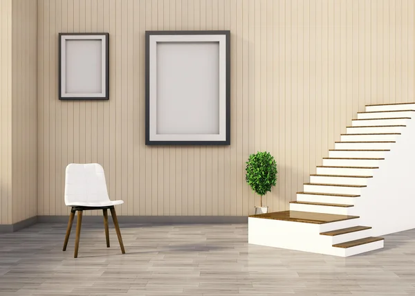 living room and staircase Minimal Space Design concept