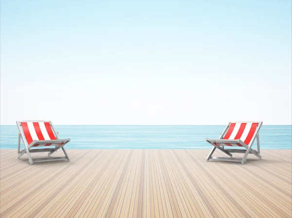 Lounge de reboque Cadeira na praia — Fotografia de Stock