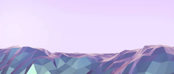 Fondo Abstracto Paisaje Lowpoly Montaña Púrpura Concepto Verde Con Espacio — Foto de Stock