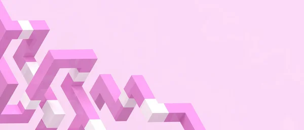 アブストラクトバナー背景紫創造的なアイデア技術幾何学創造的なラインの概念スタイルと成功と幻想未来的な階段 コピースペース ポスター 3Dレンダリング — ストック写真