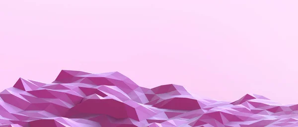 Fondo Abstracto Concepto Paisaje Geométrico Montaña Con Fondo Púrpura Degradado — Foto de Stock