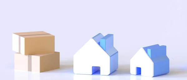 Kleine Huizen Investeringen Onroerend Goed Papierhuis Inspiratie Papierkunst Familiewoningen Concept — Stockfoto