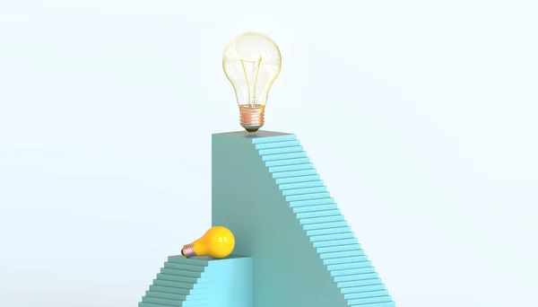 Abstract Achtergrond Creatief Idee Inspiratie Succes Minimal Bulb Stair Modern — Stockfoto