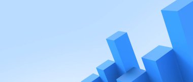 Soyut arkaplan. İş Konseptiyle Başarı ve Hedef ve Mavi Üzerinde Minimum Geometrik Şekil Tasarımı. kopyalama alanı, dijital, afiş, websitesi - 3d Hazırlama