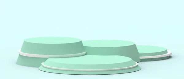 Scena Podium Geometryczne Kształty Sceny Cylinder Concept Green Projekt Baner — Zdjęcie stockowe