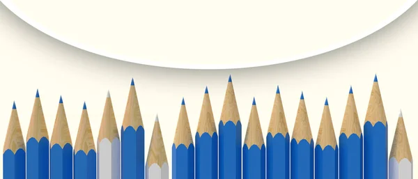 Lápis Azuis Dispostos Verticalmente Conceito Sobre Fundo Amarelo Sucesso Negócios — Fotografia de Stock