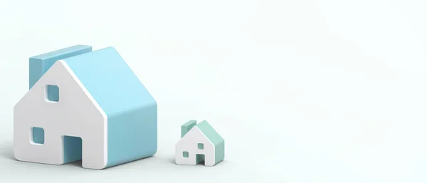 Groei Van Vastgoedindustrie Concept Blauw Klein Huisvesting Met Idee Creatief — Stockfoto