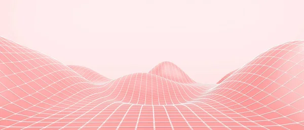 Abstrakte Technologie Digitale Welle Auf Rotem Hintergrund Und Verbindungskonzept Musik — Stockfoto