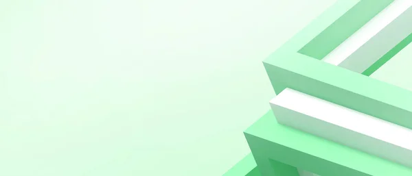 概要背景 幾何学的な形未来と矢印成功コンセプト異なる目標のためのデザイン緑 ウェブサイトバナー スペース3Dレンダリングのコピー — ストック写真
