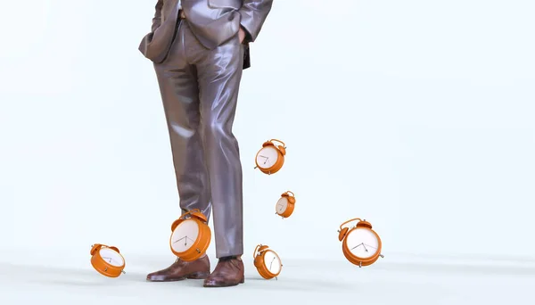Idées Affaires Horloges Orange Succès Concept Franchissement Des Obstacles Avec — Photo