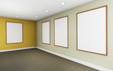 Art Gallery perspective two  point  and Picture Frame  color  yellow