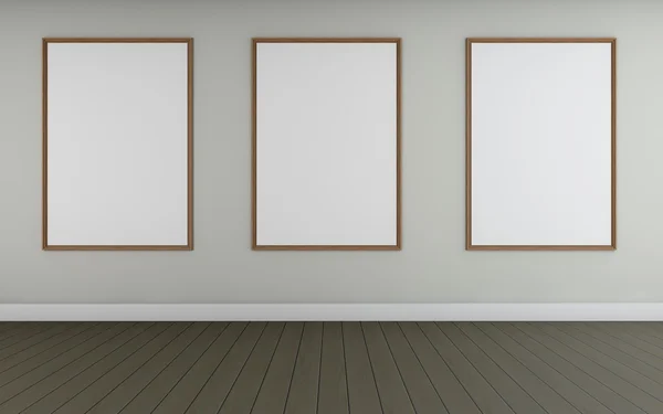 Galeria de arte perspectiva de dois pontos e três Picture Frame monocom — Fotografia de Stock