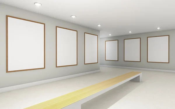 Art Gallery perspective two point and Picture Frame wall monocom — 图库照片