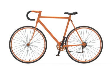 Fixed gear city bicycle Orange clipart
