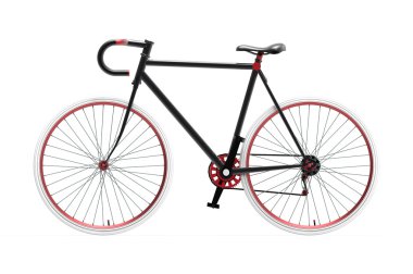 Fixed gear city bicycle black and rad clipart