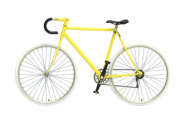 Fixed gear city bicycle yellow clipart