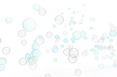 Gaz kabarcıkları Indigo ve izole arka planlar