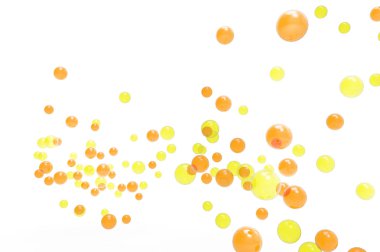 Sarı ve turuncu izole arka gaz bubbles