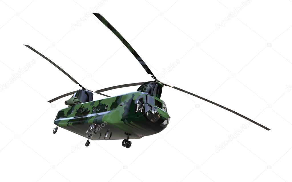 Chinook helicopter isolated background and Concept