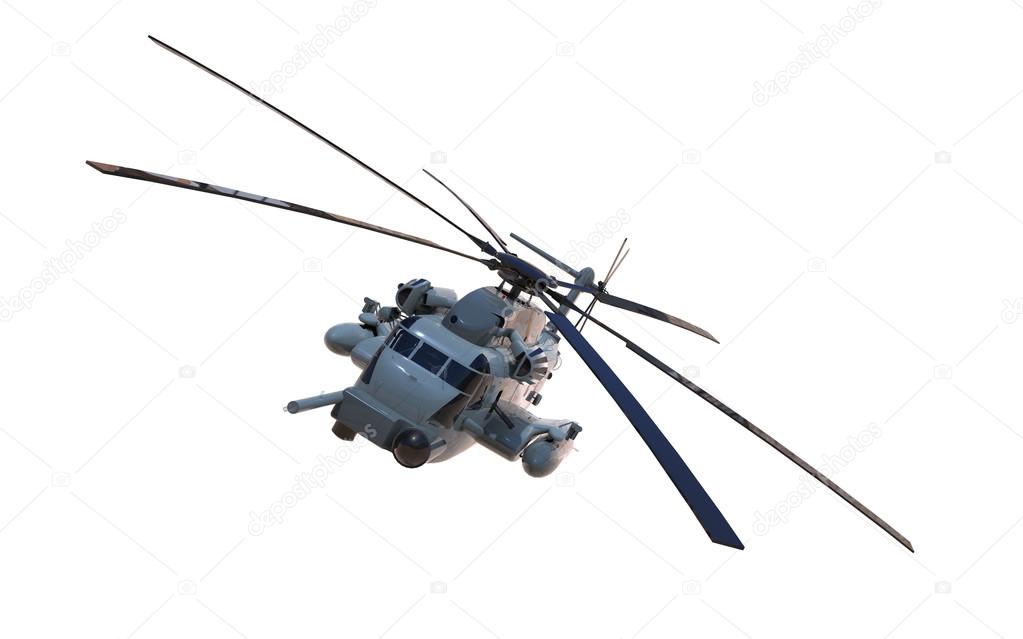 helicopter CH-53 Military Flying Isolated