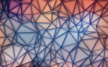 Soyut 3d basit geometrik doğa sesi origami renkler karışık