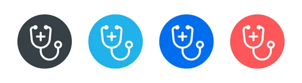 Stetoskop ikonu hazır. Doktor tıbbi vektör çizimi.