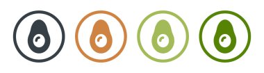 Avokado simgesi seti. Meyve sembolü