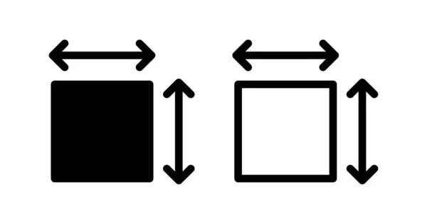 Kare Boyut Simgesi Ölçülüyor Beyaz Arkaplanda Izole Edilmiş Boyut Sembolü — Stok Vektör