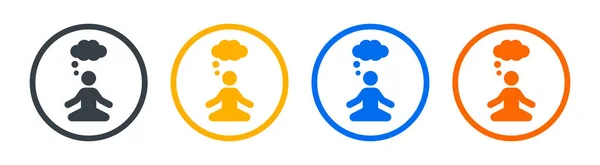 Yoga meditasyonu için insan meditasyon vektör simgesi. Sakinlik ve barışçıl konsept.