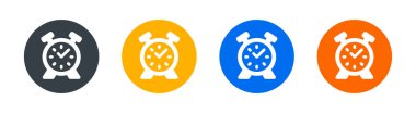 Alarm saati simgesi ayarlandı. Vektör illüstrasyonu