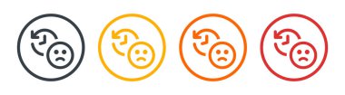 Regret expression icon set. Symbol of loss or missed opportunity in the past.