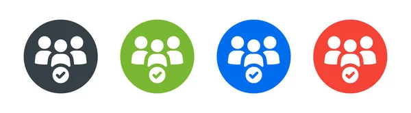 Group People Community Team Icon Button Design Crowd Accepted Vector —  Vetores de Stock