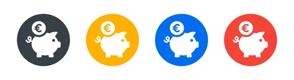 Piggy bank vector icon. Euro currency icon