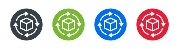 Box Paket Return Symbol Lieferung Box Mit Pfeil Symbol Vektor — Stockvektor