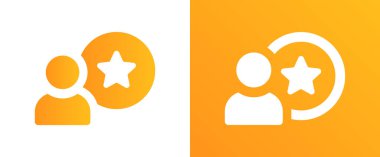Yıldız sembollü kullanıcı. Hesap simgesi takip ediliyor. Favori profil vektör illüstrasyonu