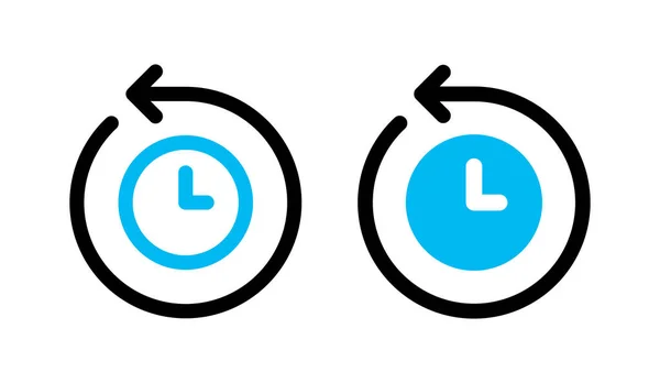 Relógio Com Seta Torno Símbolo Ilustração Vetorial Ícone Volta Tempo — Vetor de Stock